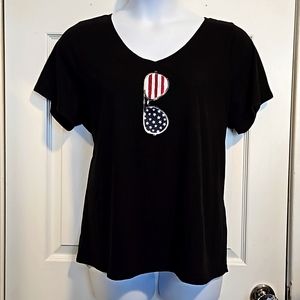 Lane Bryant, v-neck, short sleeve, patriotic, tee.  Size 18-20.